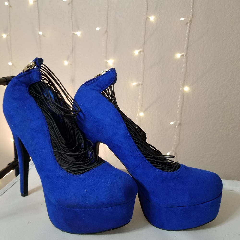 Royal blue high heels
